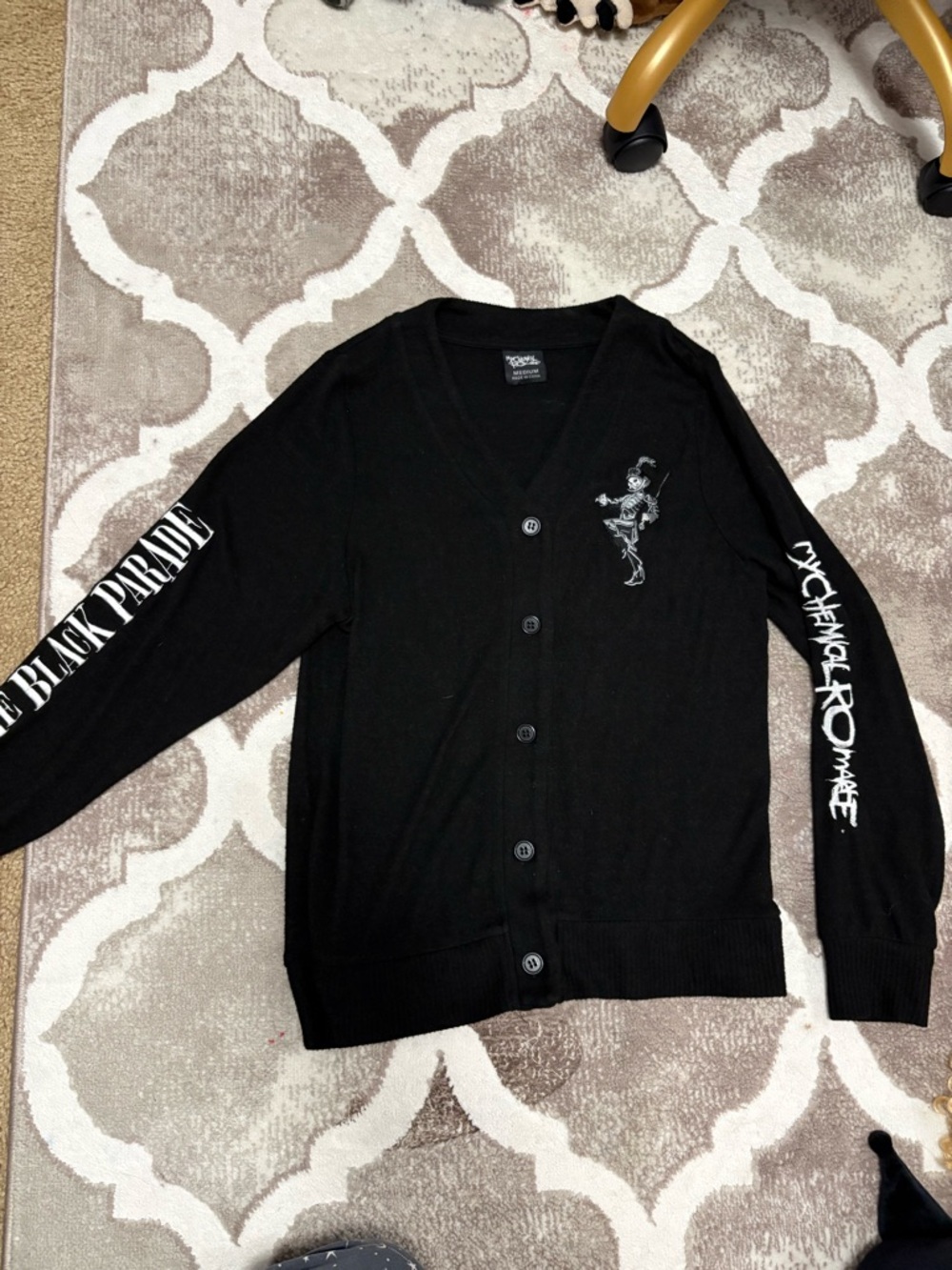 My Chemical Romance Black Button-Up Cardigan Sweater